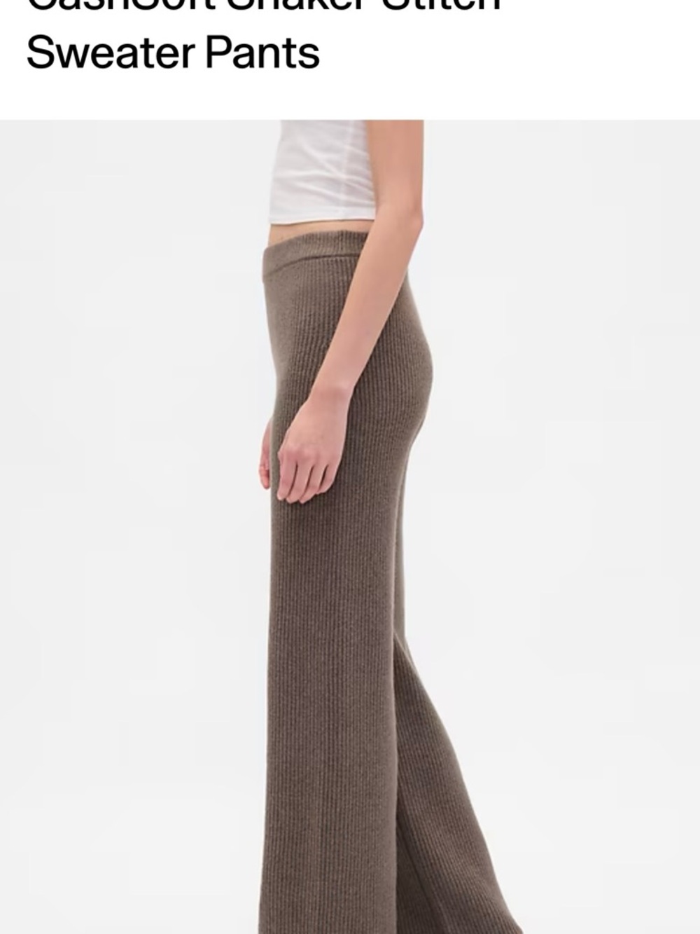 GAP Brown Ribbed Straight-Leg Sweater Pants